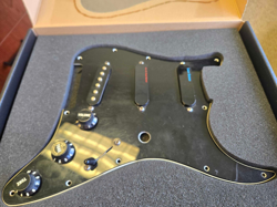 USED FENDER LACE SENSOR SINGLE COIL PICKUPS BLUE & RED /W BLACK LOADED PICKGUARD