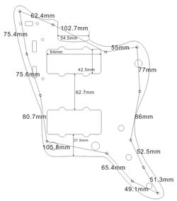 FOR FIT FENDER JAPAN JAZZMASTER STYLE GUITAR PICKGUARD 4 PLY BLACK PEARL