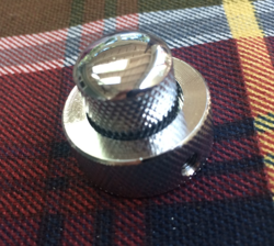 CHROME FENDER CONCENTRIC JAZZ BASS KNOBS~ DUAL STACKED FOR KNURLED POT