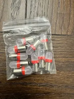 LED PILOT LIGHT #47, #44 6.3V BAYONET BASE FOR FENDER AMPS - RED - QTY 10