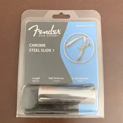 GENUINE FENDER FCSS1 CHROME STEEL SLIDE 1, GUITAR SLIDE, 19 MM