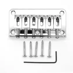 FIXED HARDTAIL BRIDGE FOR 6 STRING FENDER STRAT TELE ELECTRIC GUITAR CHROME
