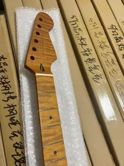 22 FRET TIGER ROASTED FLAME MAPLE ELECTRIC GUITAR NECK NITRO SATIN FOR FENDER ST