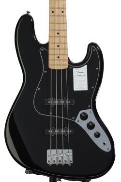 GUITAR BASS ELECTRIC FENDER STANDARD JAZZ BASS - BLACK, MAPLE FINGERBOARD