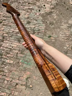 STAINLESS 22 FRETS ROASTED FLAME MAPLE GUITAR NECK GLOSS FOR FENDER STRAT PART