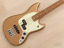 2023 FENDER PLAYER MUSTANG BASS PJ SHORT SCALE FIREMIST GOLD, MINT CONDITION