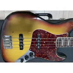ELECTRIC BASS GUITAR FENDER 1971 SUNBURST MAPLE NECK ALDER BODY WITH HARD CASE