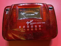 FENDER AG-6 METALLIC SPARKLE RED AUTOMATIC GUITAR TUNER GENUINE