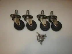 4 COUNT GENUINE VINTAGE FENDER AMP SWIVEL POP IN OUT CASTORS WITH SCREWS