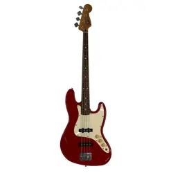 ELECTRIC BASS GUITAR FENDER MEXICO SQUIER JAZZ RED 4 STRING 20 FRETS USED