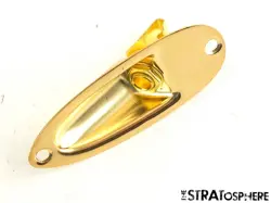 USED MISCELLANEOUS STRATOCASTER STRAT GOLD OUTPUT JACK & PLATE, GUITAR PART