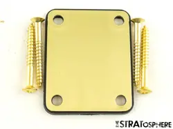 USED MISCELLANEOUS GOLD NECK PLATE TELE, NECK PLATE GUITAR TELECASTER GOLD