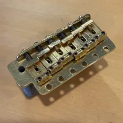 VINTAGE GOLD FENDER STYLE STRATOCASTER STRAT BRIDGE ASSEMBLY