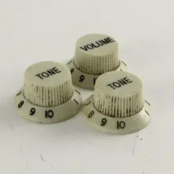 3 VINTAGE STYLE STRATOCASTER MINT GREEN KNOBS SET FOR FENDER STRAT AGED RELIC #5