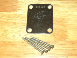 FENDER 1967 CHROME F LOGO CORONADO FOUR BOLT NECK PLATE
