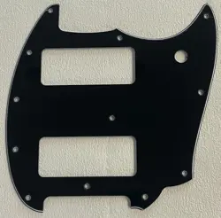 FITS FENDER OFFSET SERIES MUSTANG P90 GUITAR PICKGUARD,3 PLY BLACK