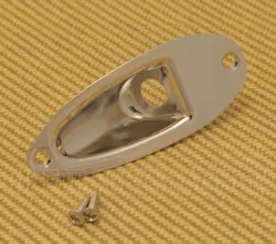H-JP101-N NICKEL JACK PLATE FOR FENDER STRATOCASTER/STRAT GUITAR W/ SCREWS