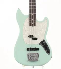 FENDER AMERICAN PERFORMER MUSTANG BASS SATIN SURF GREEN USED ALDER W/SOFT CASE