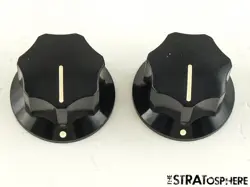 2 FENDER SQUIER 70S CLASSIC VIBE JAGUAR SERIES BLACK 2 GUITAR KNOBS CONTROL