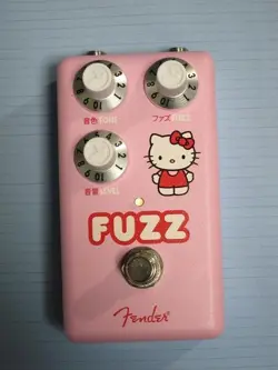 FENDER X HELLO KITTY FUZZ PINK GUITAR EFFECT PEDAL LIMITED USED JAPAN TESTED