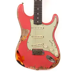 FENDER CUSTOM SHOP 1960 STRATOCASTER SUPER HEAVY RELIC FIESTA RED OVER SUNBURST