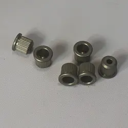 AGED RELIC GOTOH STRING FERRULES BODY BUSHING SET FOR FENDER TELE (6) - NICKEL