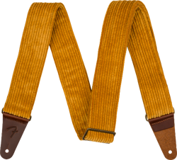 GENUINE FENDER CORDUROY GUITAR STRAP, BLAZE GOLD, 2