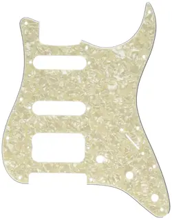 GENUINE FENDER H/S/S LONE STAR PICKGUARD, AGED WHITE MOTO - 099-1338-000
