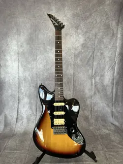 CUSTOM JACKSON, WITH FENDER JAG STYLE BODY WITH REVERSE JACKSON HEAD, SOLID