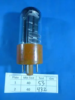 NOS BROWN BASE JAN-CHY-5Y3WGTA MILITARY SPECS TUBE FENDER(TESTED W/ TV-7D/U)