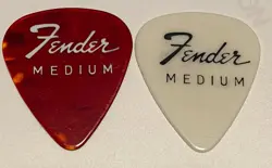 VINTAGE GUITAR PICKS-FENDER 1960’S PRE-CBS-351 MEDIUM CELLULOID-LOT OF 2-UNUSED