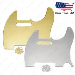 MIRROR 8 HOLE TELE GUITAR PICKGUARD SCRATCH PLATE FOR FENDER TELE- SILVER/GOLD