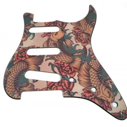 WD CUSTOM KOI TATTOO GRAPHIC PICKGUARD FOR FENDER STRATOCASTER 11 HOLES, 1964-PR