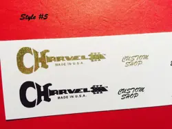 CHARVEL 5 STYLES AVAILABLE WATERSLIDE GUITAR HEADSTOCK DECAL 2 PER LISTING