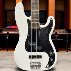 SQUIER BY FENDER PJWHITE ELECTRIC BASS GUITAR
