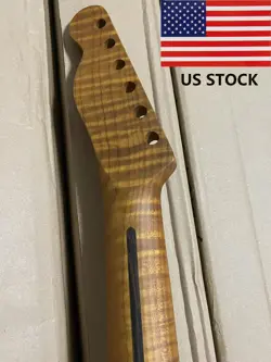 STAINLESS 21 FRETS TIGER FLAME ROASTED MAPLE ELECTRIC GUITAR NECK FOR FENDER TL