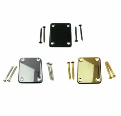 ELECTRIC GUITAR GOLD NECK PLATE WITH 4 SCREWS 1 RUBBERMAT FIT FOR FENDER STRAT
