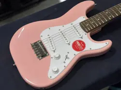 SQUIER BY FENDER MINI STRATOCASTER, LAUREL FINGERBOARD, SHELL PINK