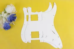 GUITAR PICKGUARD FOR FENDER STANDARD STRATOCASTER STRAT HH IN 1 PLY WHITE
