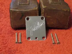 1992 FENDER USA STRATOCASTER TELECASTER GUITAR ORIGINAL NECK PLATE & SCREWS
