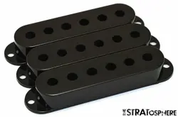 *NEW BLACK STRATOCASTER PICKUP COVER SET COVERS FENDER STRAT GUITAR SINGLE COIL