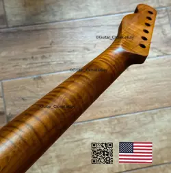 ROASTED FLAME MAPLE STAINLESS TELE NECK NITRO FITS TELECASTER FENDER TM22H