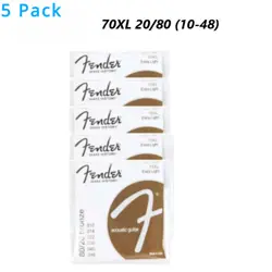 (10-48) 70XL 20/80 BRONZE EXTRA LIGHT ACOUSTIC GUITAR STRINGS FOR FENDER 5 PACK
