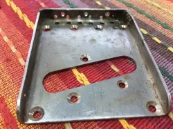 REPAIRED / WELDED VINTAGE FENDER TELECASTER GUITAR HEAVY-DUTY BRIDGE PLATE