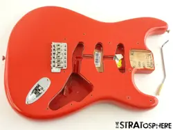 FENDER AV II AMERICAN VINTAGE STRATOCAST BODY + HARDWARE 1961 STRAT FIESTA RED