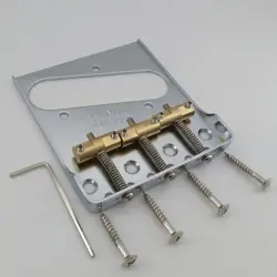 VINTAGE CHROME FINISH DOUBLE LONG NOTCHED BRIDGE FITS FENDER TELECASTER GUITARS