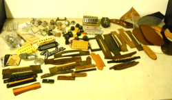 LARGE LOT OF GUITAR REPAIR PARTS ELECTRIC ACOUSTIC FENDER GIBSON BRIDGE PICKUPS