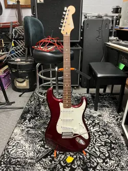 2000S MIM FENDER IN BURGUNDY COMES WITH PICTURED GIG BAG AND STRAP OF CHOICE!