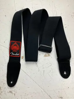 USED FENDER PATCHWORKS COTTON GUITAR STRAP (BLACK)