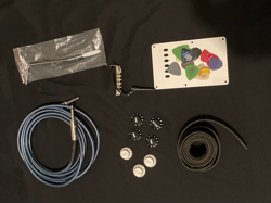 ELECTRIC GUITAR ACCESSORIES, LEATHER STRAP, FENDER CABLE, KNOBS, PICKS, CAPO.